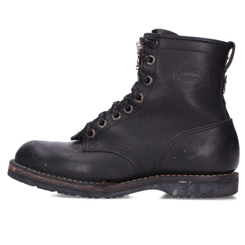 クロムハーツ Chrome Hearts　×ウエスコ WESCO サイズ:8.5E FIREMAN ファイヤーマン センターダガージップレースアップレザーブーツ(ブラック×シルバー)【405052】【GZ11】【メンズ】【小物】【中古】bb30#rinkan*C画像