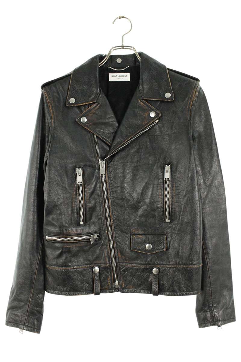 サンローラン　スウェットジャケット SAINT LAURENT PARIS】サンローランパリ『ロゴ レザーライダース