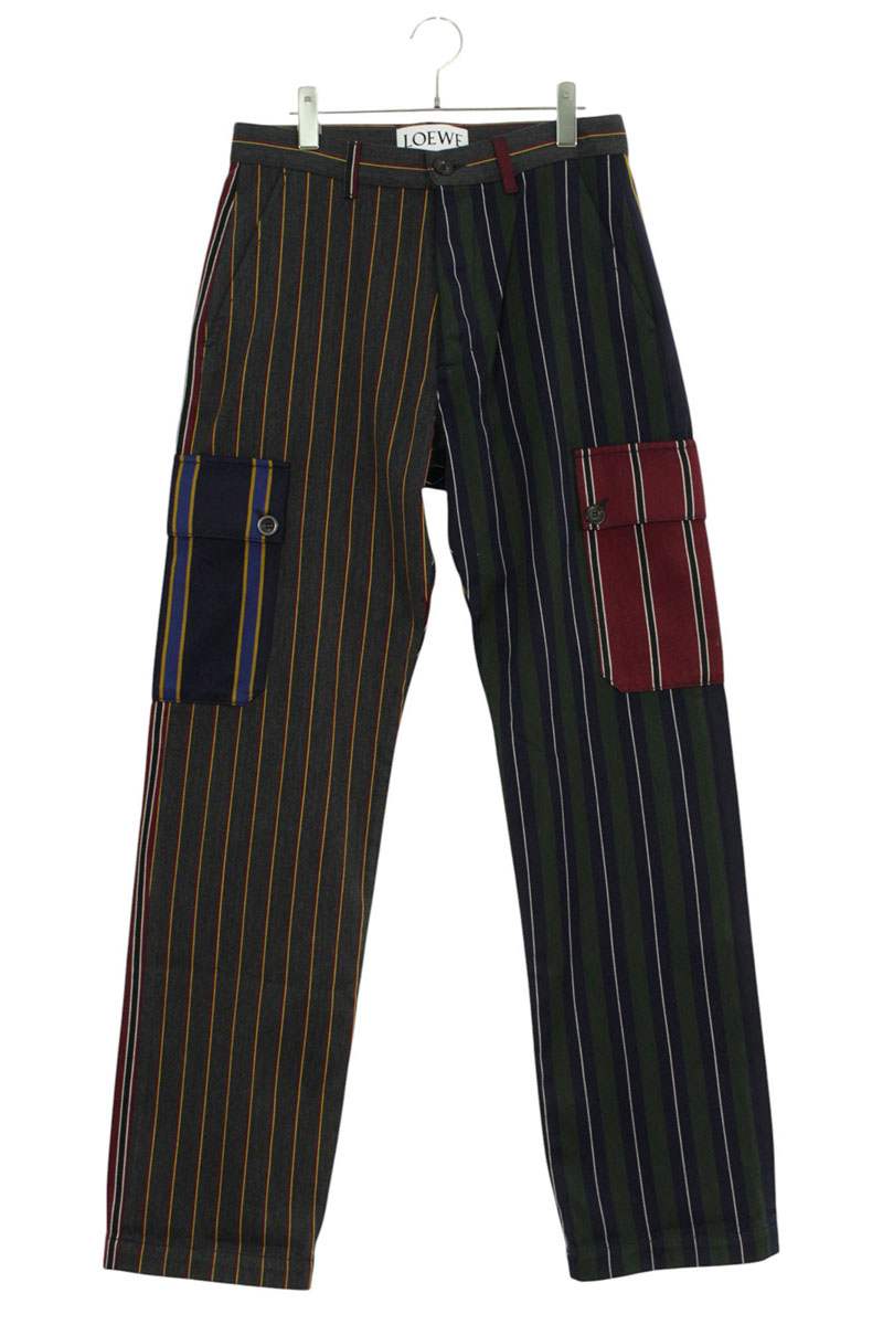 LOEWE ウールとカシミアのパンツ LOEWE (ロエベ) ウール＆カシミヤ アナグラム チェッカーボード