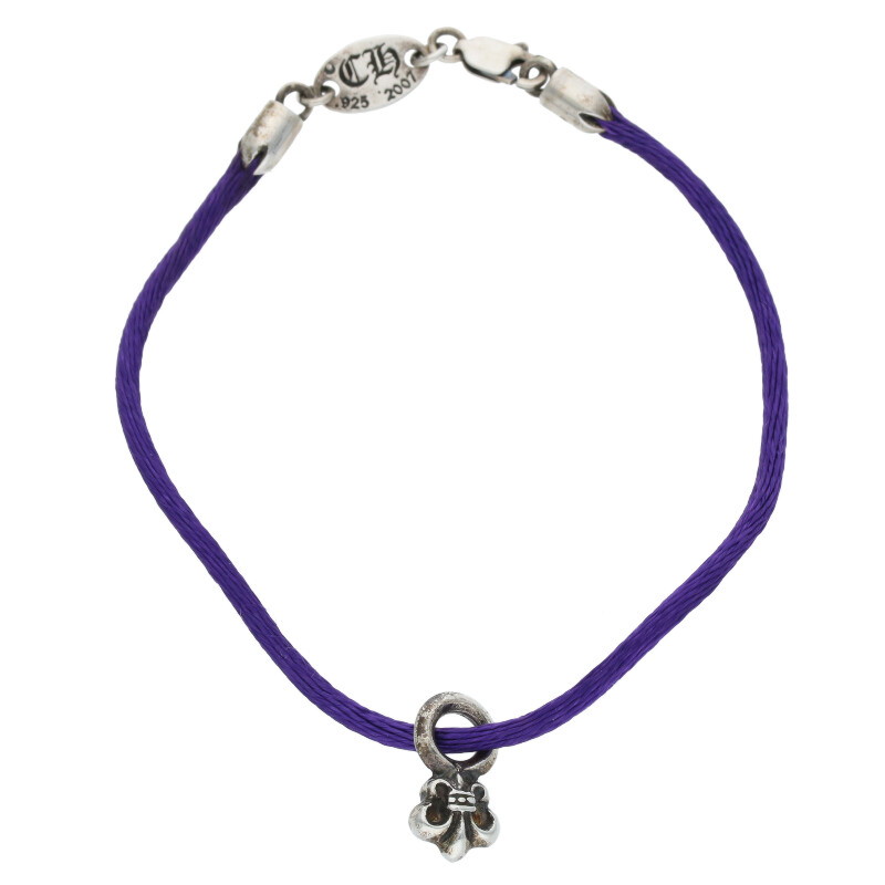 クロムハーツ Chrome Hearts　 KZ ケーゼット BSフレアスタック シルクブレスレット(パープル×シルバー 総重量3.13g)【905052】【SJ02】【小物】【中古】bb412#rinkan*A