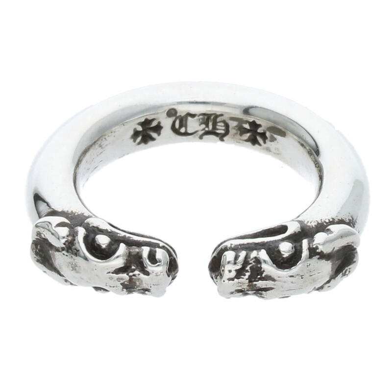 クロムハーツ DOUBLE DOG RINGダブルドッグ シルバーリング美品 CHROME HEARTS/クロムハーツ DOUBLE DOG RING/ダブルドッグ