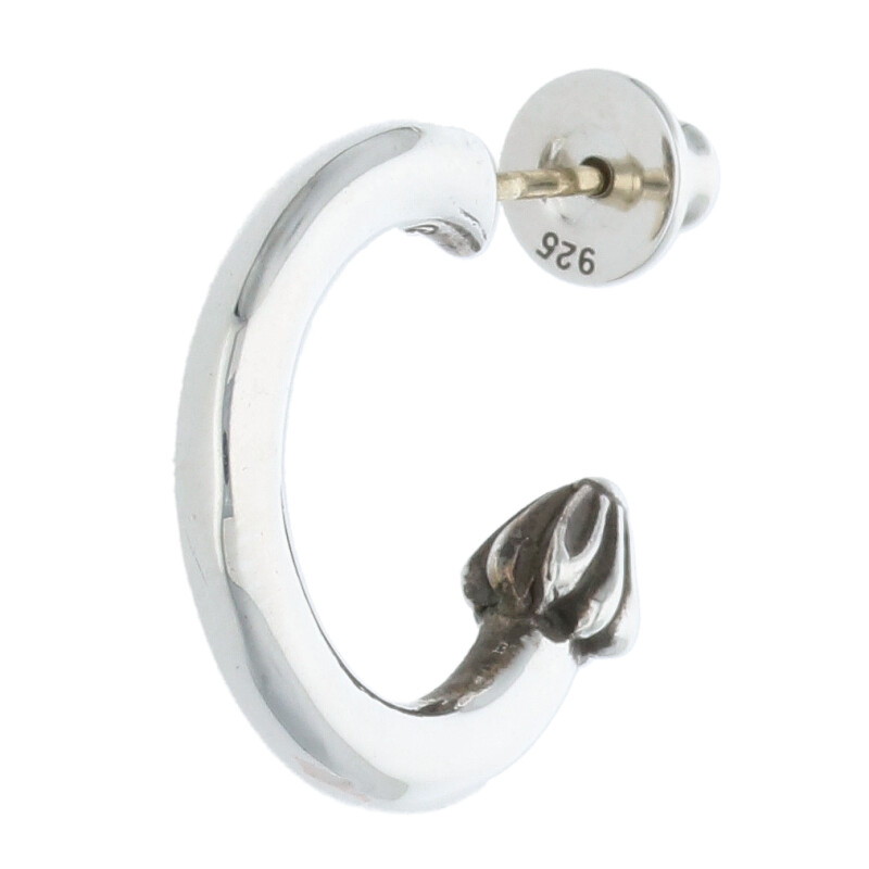 クロムハーツ Chrome Hearts　 HOOP PLAIN プレーンフープ シルバーピアス(シルバー 3.21g)【415052】【OS06】【小物】【中古】bb317#rinkan*B
