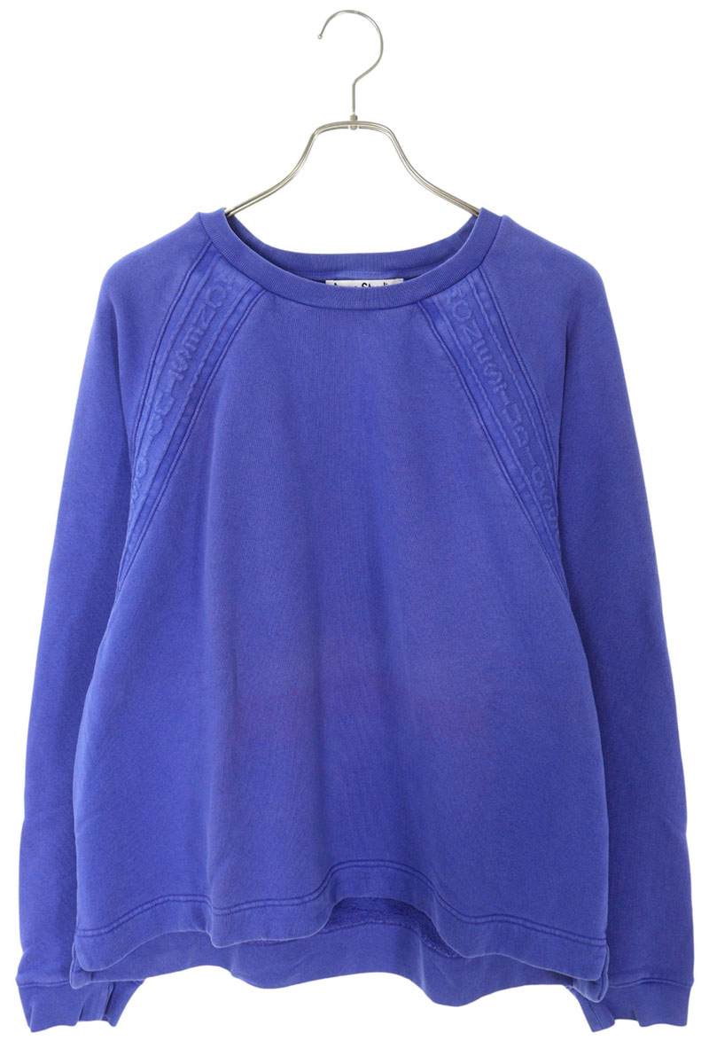 アクネストゥディオズ ACNE STUDIOS　 サイズ:L FN-MN-SWEA000308 エンボスロゴクルーネックスウェット(パープル)【400152】【SB01】【メンズ】【中古】bb127#rinkan*B