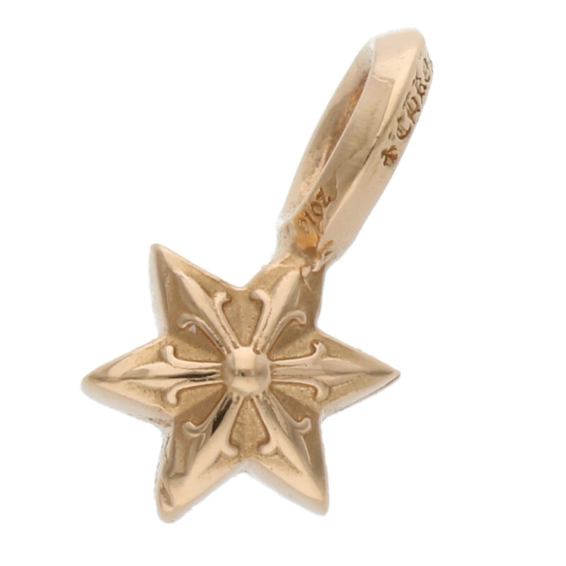 クロムハーツ Chrome Hearts　 22K STACK STAR V2 スタースタックチャーム ゴールドネックレストップ(イエローゴールド 1.93g)【415052】【OK15】【小物】【中古】bb422#rinkan*S