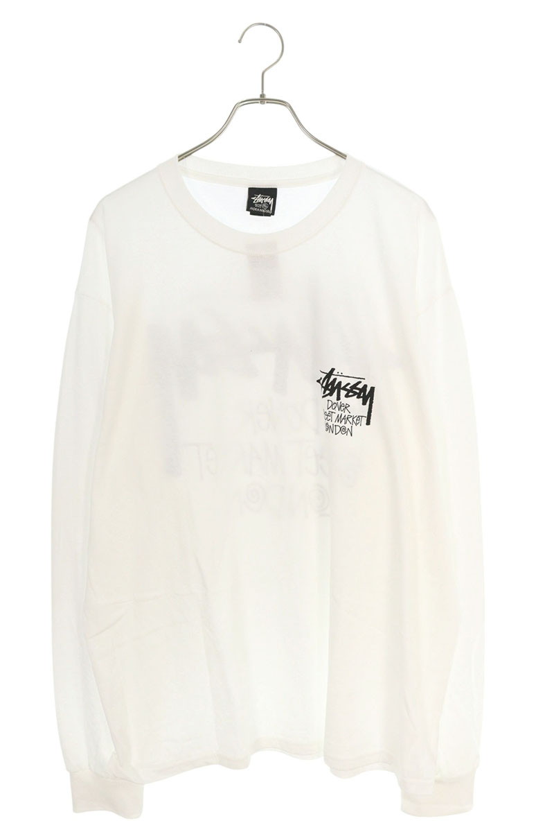 ステューシー STUSSY 大きさ:XL  STOCK DSM LS TEE ロゴタイプ長袖カットソー(白いこと×黒いこと)【923062】【FK04】【メンズ】【中古】bb20#rinkan*S
