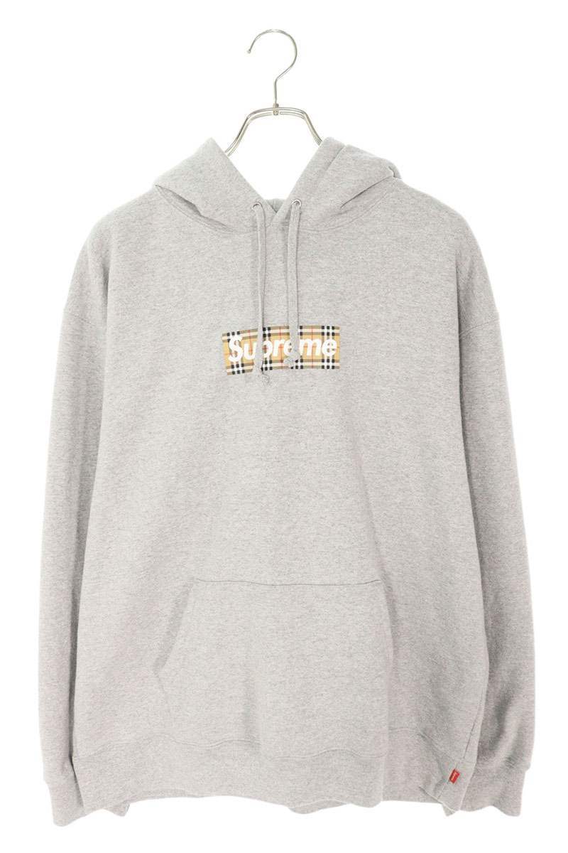 Supreme × Burberry ボックスロゴパーカー　グレー　ミディアム Supreme Burberry Box Logo Hooded Sweatshirt Heather Grey