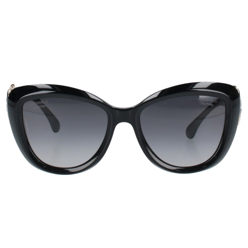 シャネル CHANEL　 サイズ:54-□18 5517-A ハートシェイプココマークサングラス((フレーム)ブラック)【615052】【SB01】【小物】【中古】bb384#rinkan*A