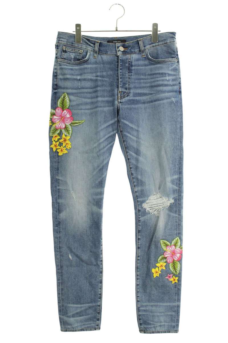 楽天市場】アミリ AMIRI サイズ:30インチ Leather Thrasher Jean