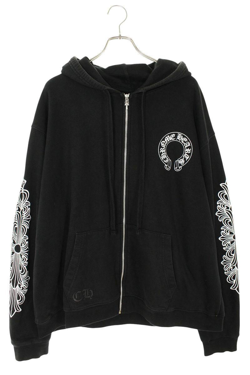 入手困難【Chrome Hearts】ジップアップ パーカー Aspen 限定 Chrome Hearts Aspen Exclusive Zip Up Hoodie Black Men's - US