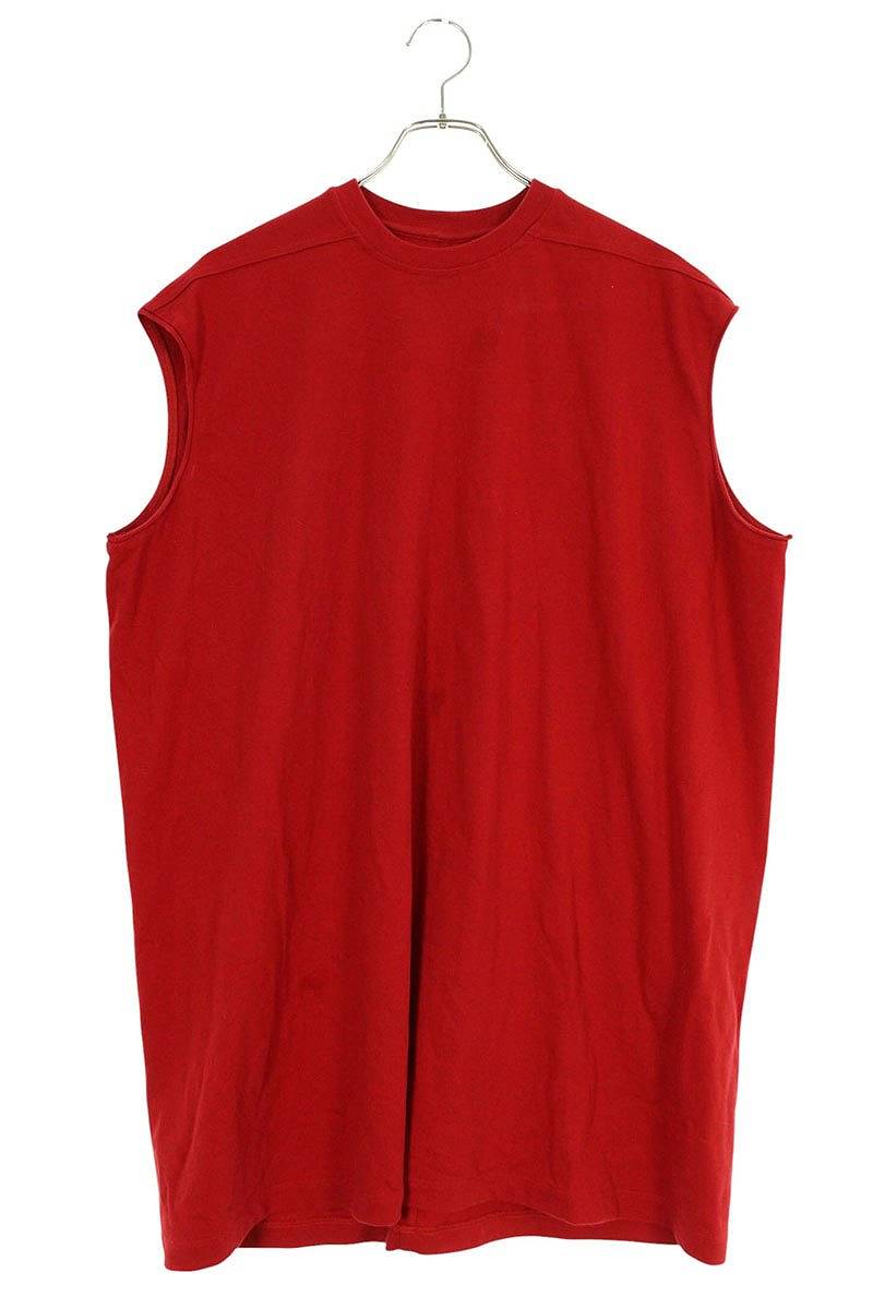 リックオウエンス RICK OWENS 24SS ノースリーブレザーカットソー RP01D2121-LVM ブラック サイズ：42 RICK OWENS - 【24SS】ノースリーブ オーバーサイズ Tシャツ