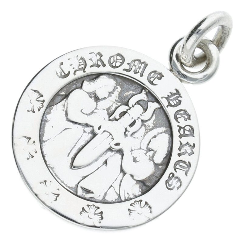 クロムハーツ Chrome Hearts   CHRM ANGL MDL エンジェルメダルチャーム V2 しろがね色首飾りとっ始め(しろがね色 6.17g)【825052】【SS07】【小物】【中古】bb177#rinkan*B