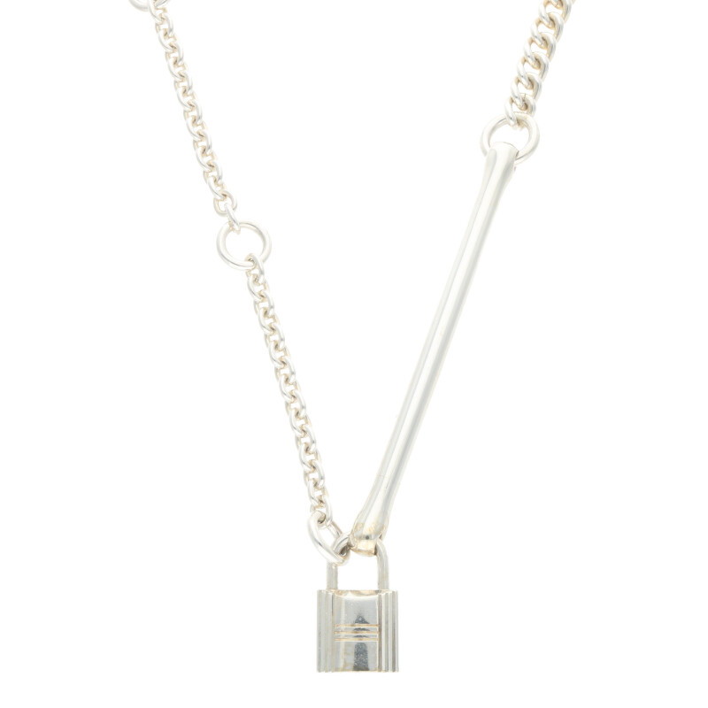 エルメス HERMES　 パドロックシルバーチェーンネックレス(シルバー 86.41g)【406052】【OM10】【小物】【中古】bb346#rinkan*B