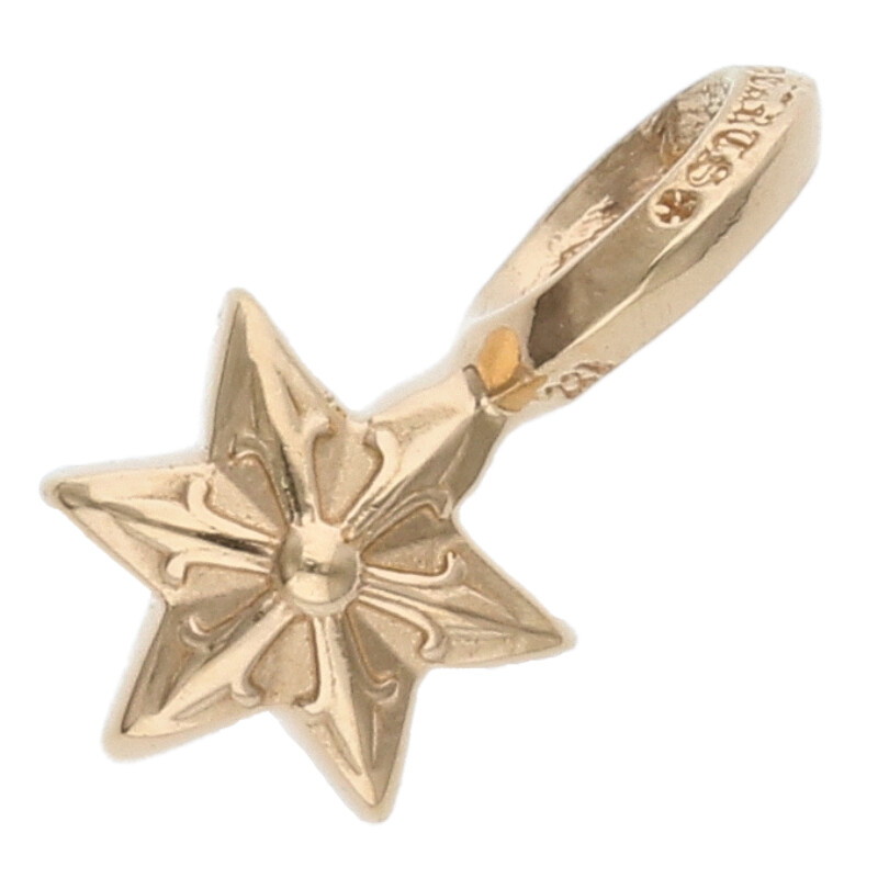 クロムハーツ Chrome Hearts   22K STACK STAR V2 スタースタックチャーム ゴールド首飾りいの一番(黄色ゴールド 1.89g)【105062】【HJ12】【小物】【中古】bb306#rinkan*S