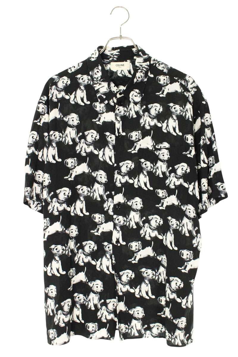 CELINE パームツリー開襟シャツ CELINE(セリーヌ) パームツリーシャツ 2C813275U イエロー