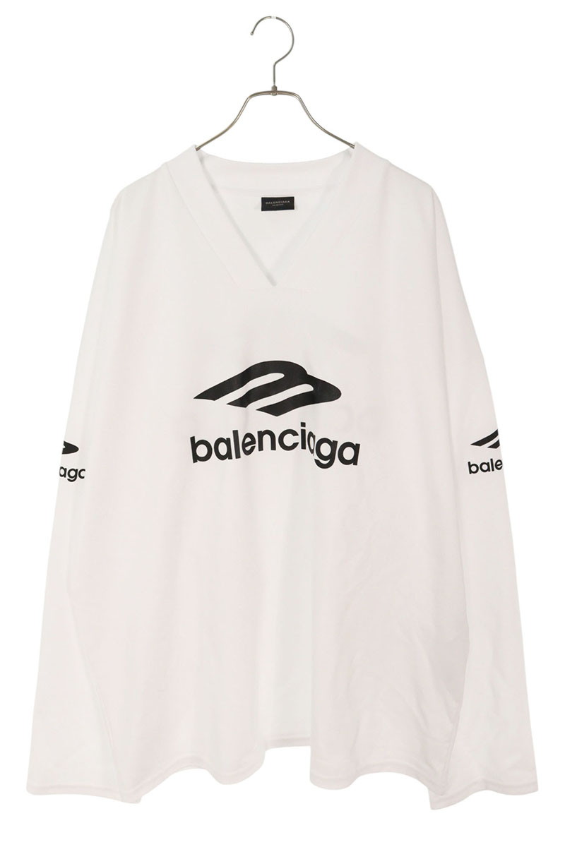 BALENCIAGA バスケットボール シリーズ レイヤード 長袖 Tシャツ ホワイト の ウィメンズ Basketball Series - レイヤード ロング