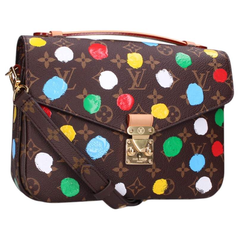 ルイヴィトン LOUISVUITTON　 サイズ:MM M46384 ポシェット・メティスMM ペイントドットモノグラムショルダーバッグ(ブラウン×マルチカラー)【106052】【GZ14】【小物】【中古】bb344#rinkan*A