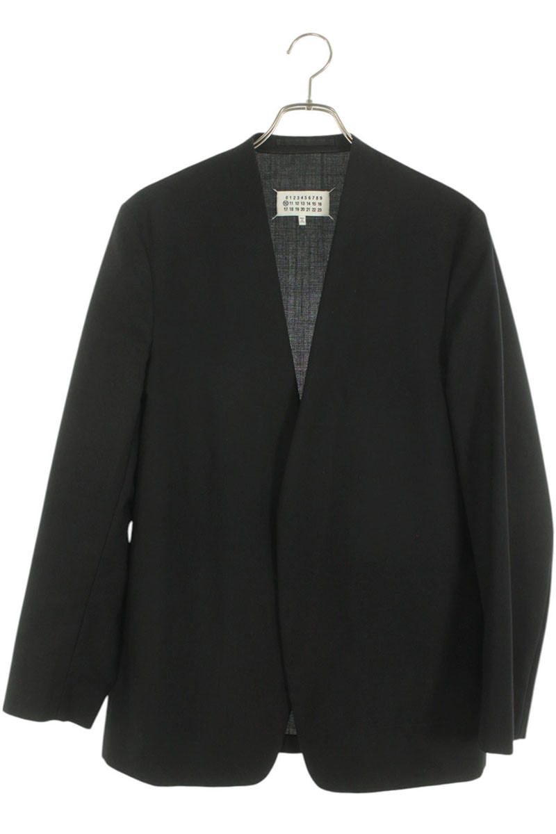44 maison margiela ノーカラージャケット 18aw Maison Margiela ノーカラージャケット メゾンマルジェラ44黒