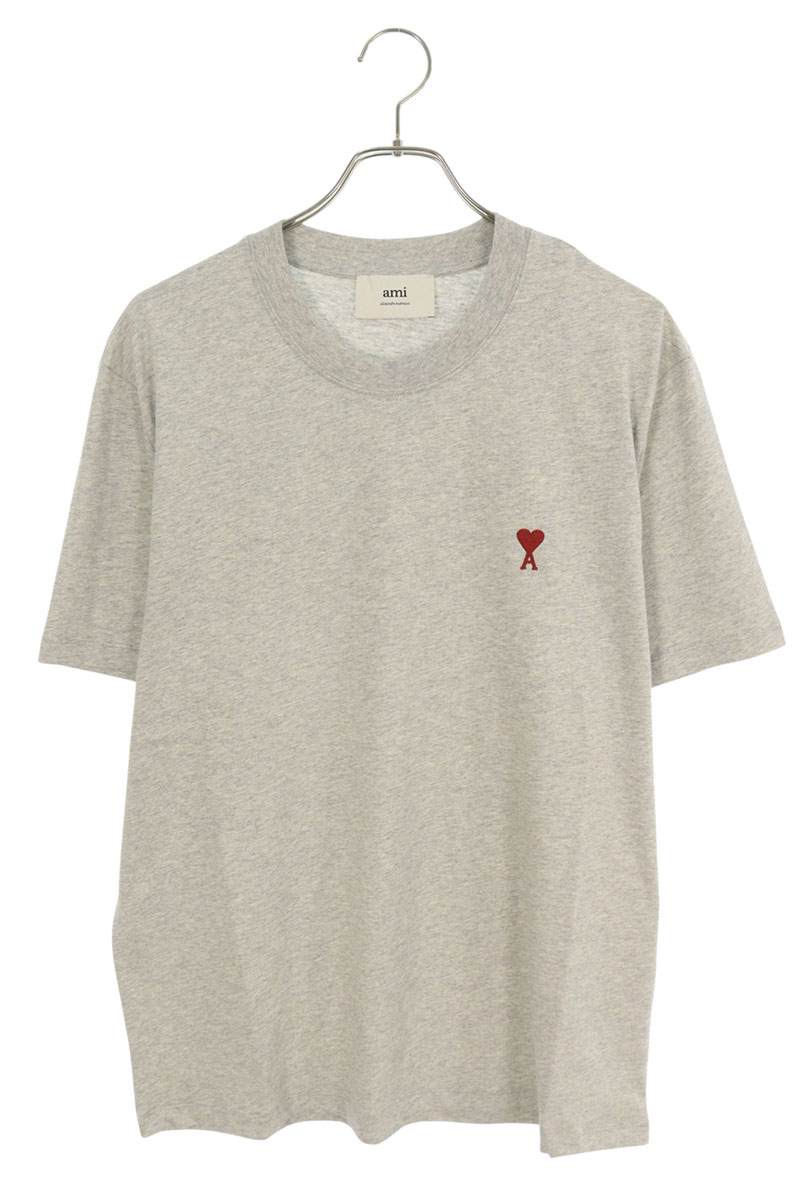 アミアレクサンドルマテュッシ AMI Alexandre Mattiussi 大いさ:XL  BFUTS035 ハート形A刺しゅうティーシャツ(薄墨色)【923062】【OM10】【メンズ】【新古品】bb20#rinkan*N