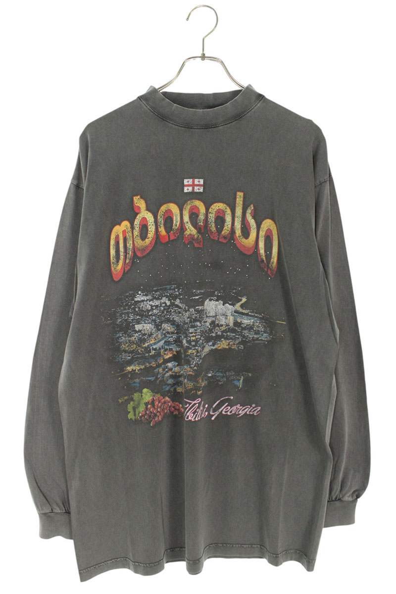 BALENCIAGA ダークブラウン 長袖カットソー BALENCIAGA(バレンシアガ) クルーネックカットソー 641667 TJVL4