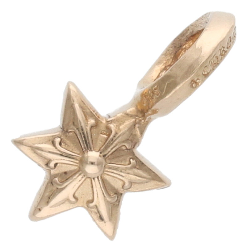クロムハーツ Chrome Hearts 22K STACK STAR V2 スタースタックチャーム ゴールドネックレストップ(イエローゴールド 1.93g)【606052】【NO05】【小物】【中古】bb214#rinkan*A|RINKAN