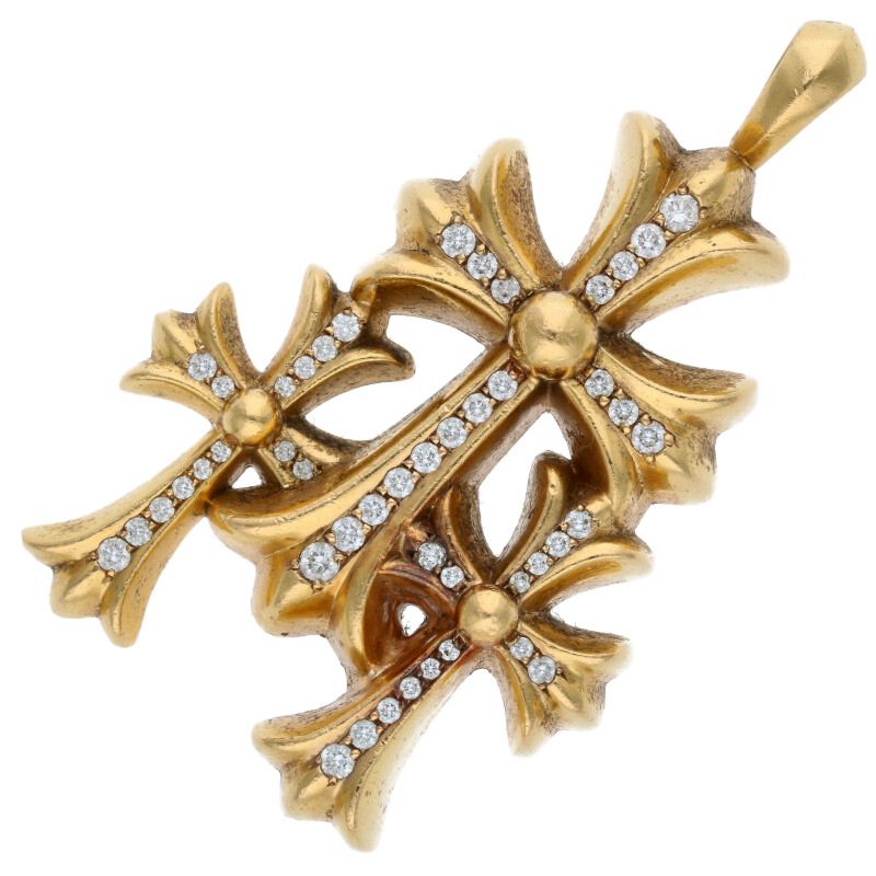 NO NAME メタリックプラチナゴールドクロスストラップミュール 楽天市場】クロムハーツ Chrome Hearts 22K 3 CH CRS SML P DMND