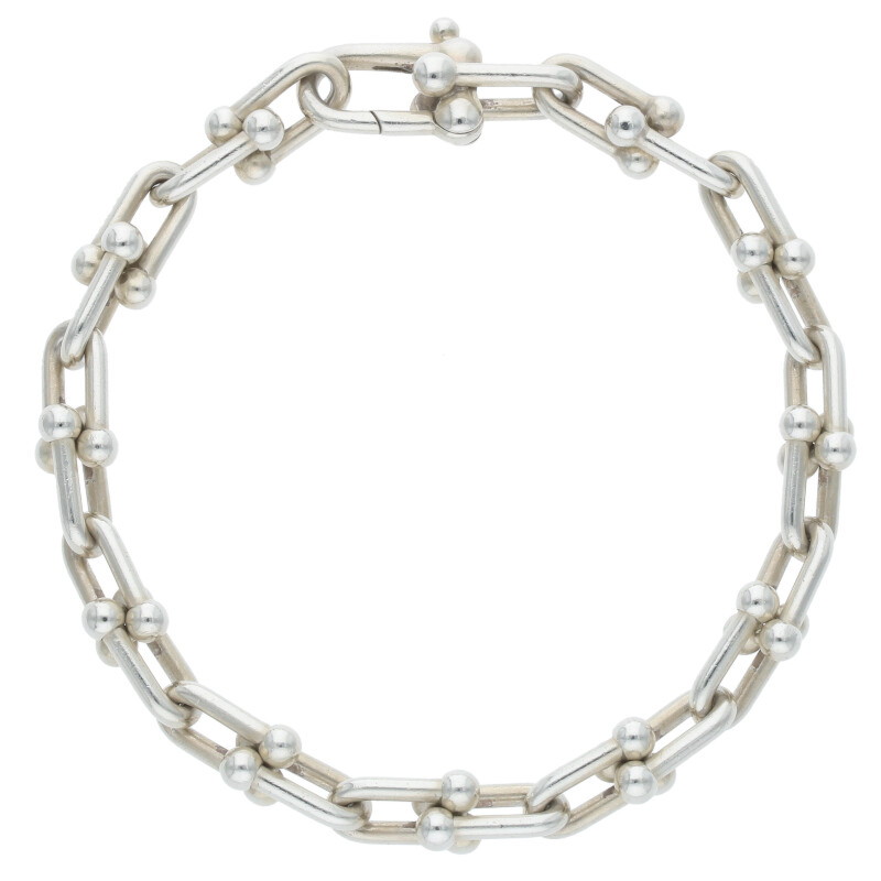 【美品】19cm ティファニー ラウンドリンク ブレスレット シルバー925 TIFFANY&Co.（ティファニー） ラウンドリンクブレスレット ミディアム