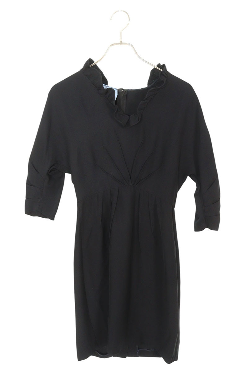 大きいサイズ★プラダ　ノースリーブ　リボン　ワンピース　ブラック　黒　42 大きいサイズ☆プラダ ノースリーブ リボン ワンピース ブラック