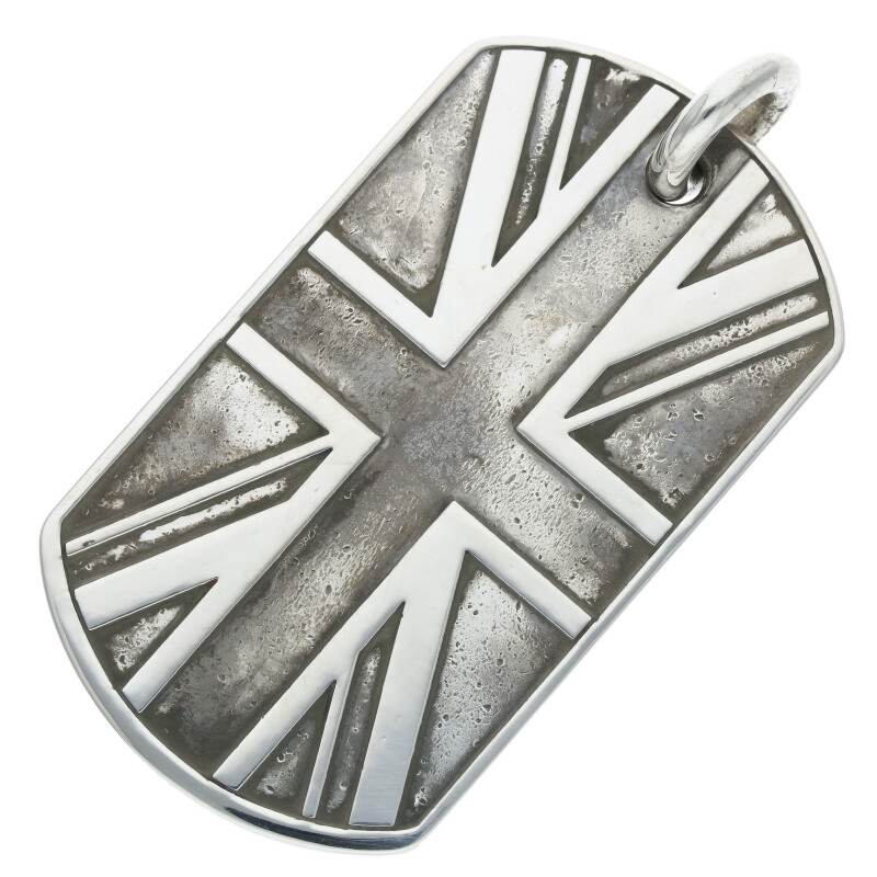 クロムハーツ Chrome Hearts   D TAG LRG ラージドッグタグ ラージドッグタグネックレストップ(しろがね色 22.83g)【105062】【HJ12】【小物】【中古】bb76#rinkan*B