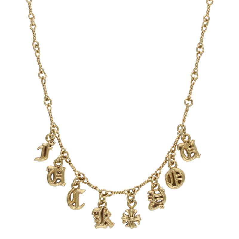 クロムハーツ Chrome Hearts　サイズ:18inch 22K NECKCHAIN T18 ツイストチェーン18inch アルファベットチャームゴールドネックレス(イエローゴールド 15.4g)【216052】【SJ02】【小物】【中古】bb389#rinkan*B｜RINKAN 1,000,904円