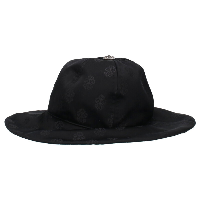クロムハーツ Chrome Hearts サイズ:S クロスボールダガーシルク帽子(ブラック×シルバー)【916052】【SJ02】【小物】【中古】bb412#rinkan*A