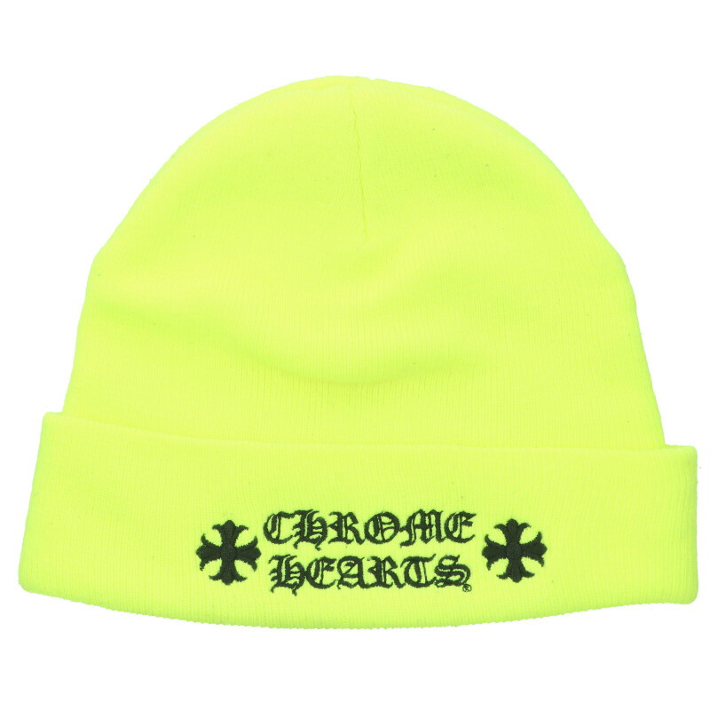 CHROME HEARTS ウールハット クロムハーツ ブラック ウール シルバー クロス ベレー帽 - SRM