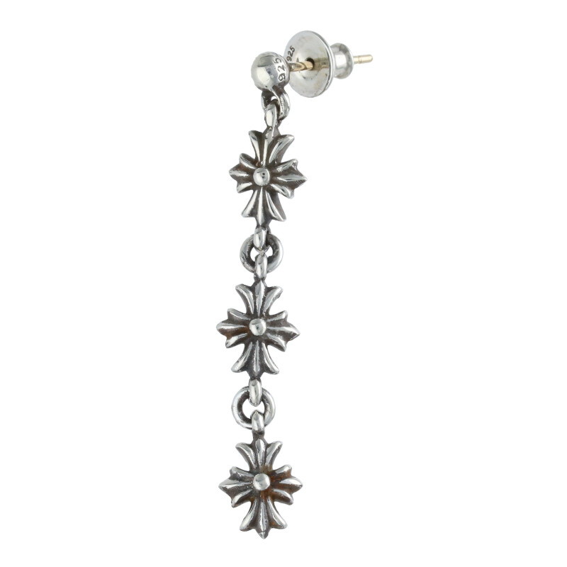 クロムハーツ Chrome Hearts   TINY E CH PLS 3 タイニーECHつけ加える3落っこちる しろがね色ピアス(しろがね色 3.01g)【107052】【os06】【小物】【中古】bb223#rinkan*B