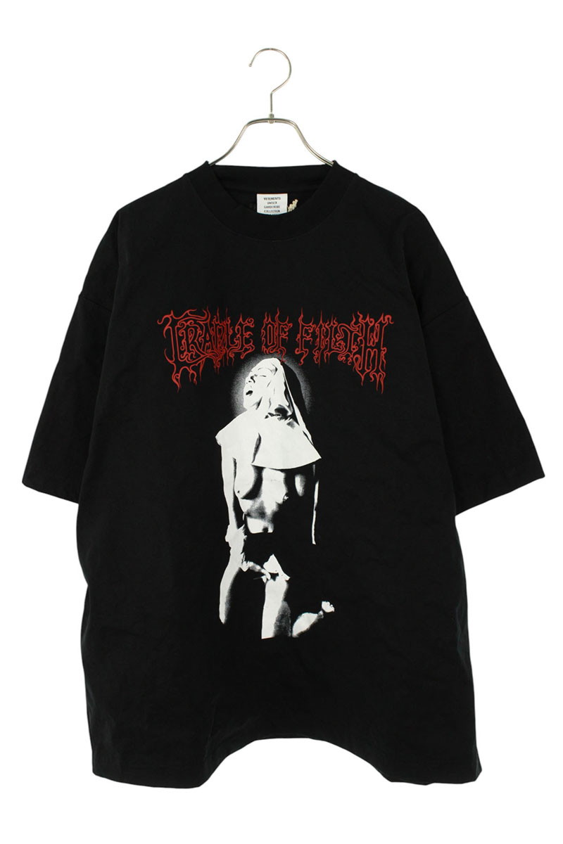 ヴェトモン VETEMENTS　サイズ:M 25AW UCF76MT501B BLACK CofIconicNunMetalizedTシャツ(ブラック)【923062】【SS13】【メンズ】【新古品】bb20#rinkan*N｜RINKAN
