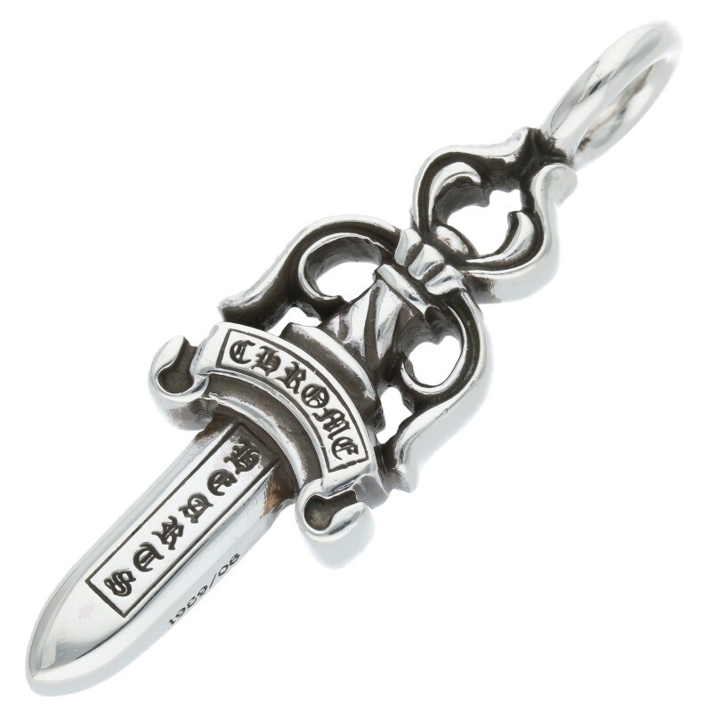 クロムハーツ Chrome Hearts DOUBLE DAGGER ダブルダガー ペンダント シルバーネックレストップ(シルバー 21.16g)【107052】【SJ02】【小物】【中古】bb415#rinkan*B|RINKAN