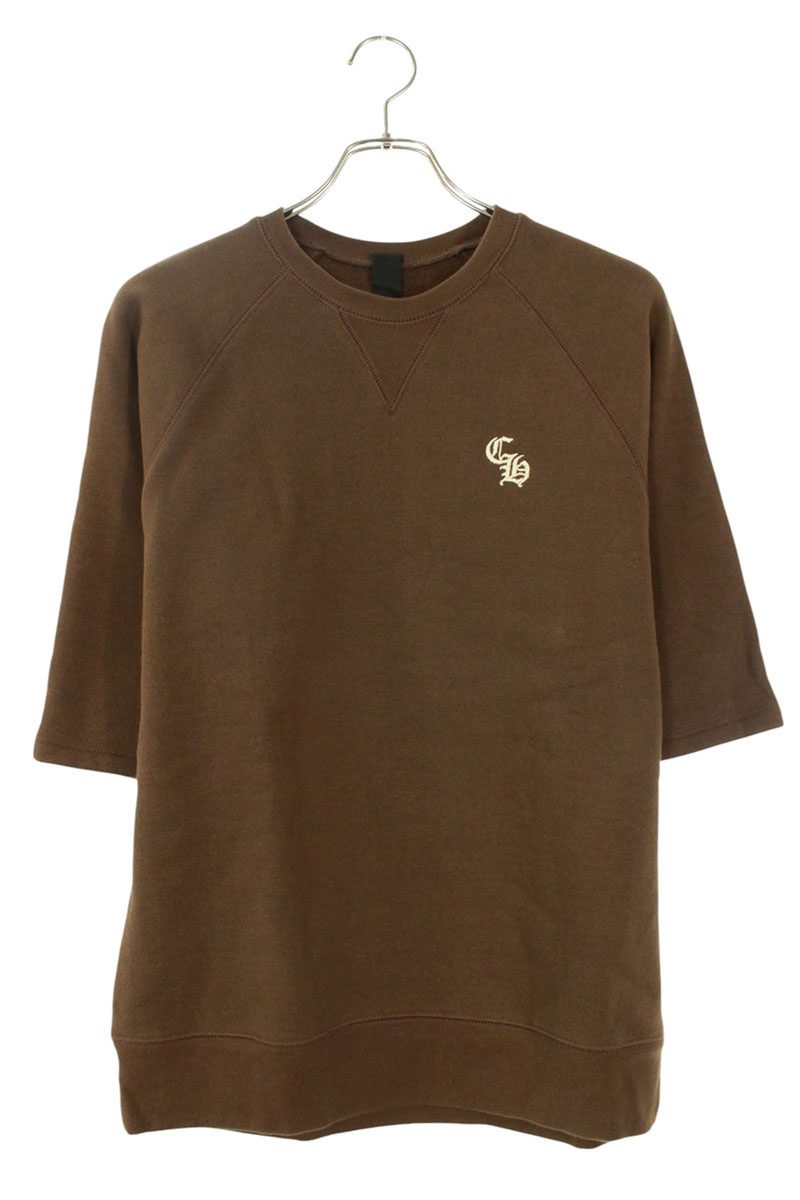 クロムハーツ Chrome Hearts　 サイズ:M SLO RIDE CH刺繍スウェットTシャツ(ブラウン×シルバー)【213062】【GZ11】【メンズ】【中古】bb378#rinkan*A