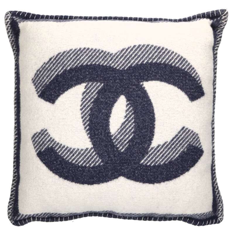 シャネル ダブルフェイスクッションカバー カシミヤ混 CHANEL シャネル ダブルフェイスクッションカバー カシミヤ混 CHANEL