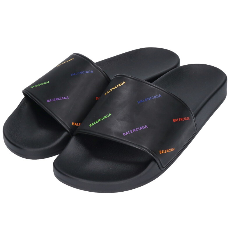 BALENCIAGA ロゴ サンダル プールスライド BALENCIAGA☆POOL SLIDE SANDAL☆プールスライドサンダル☆送込