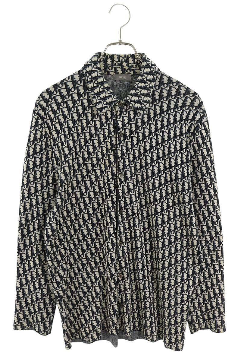 Christian Dior‼︎ニットポロシャツ 長袖 総柄 M 9f384dda6c76edcc8339d066b9c8e3