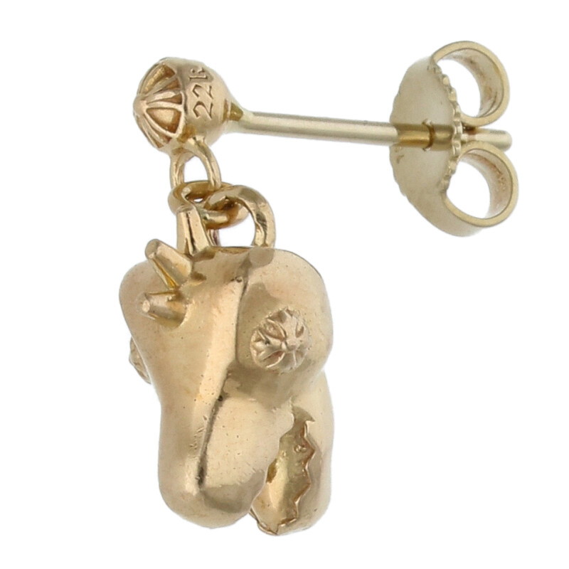 クロムハーツ Chrome Hearts　 22K DINO HEAD DROP ディノヘッドドロップ ゴールドピアス(イエローゴールド 4.81g)【217052】【SS07】【小物】【中古】bb17#rinkan*A