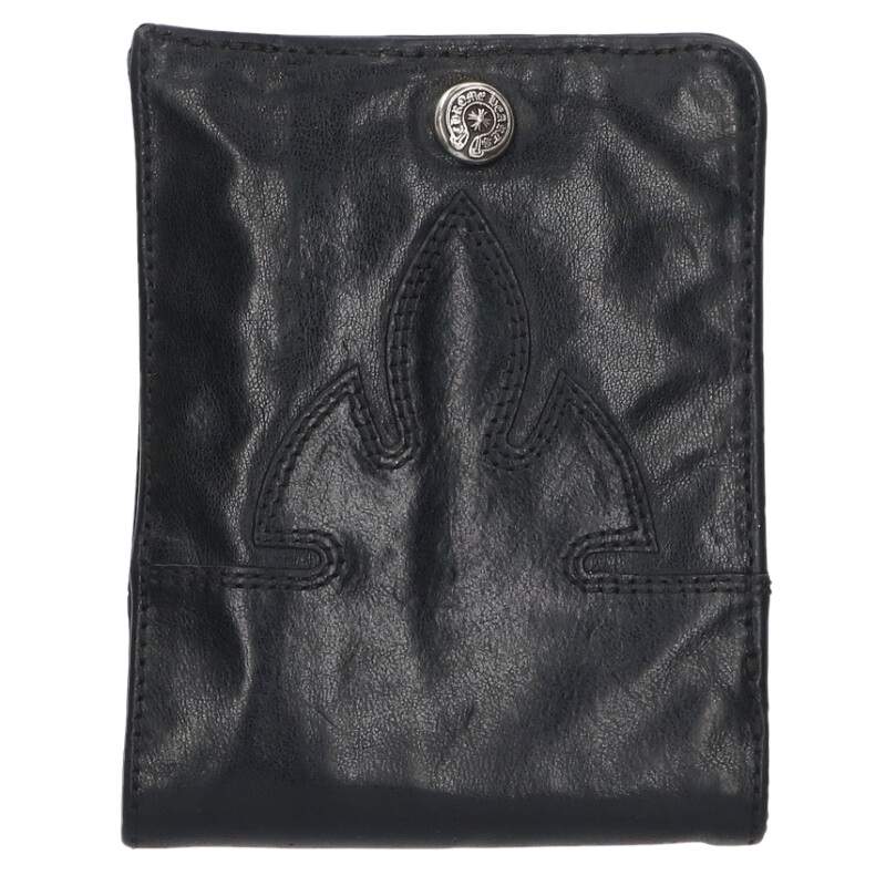 黒レザー 二つ折り財布　クロムハート中古 楽天市場】クロムハーツ Chrome Hearts 2FACE ヴァインダガー