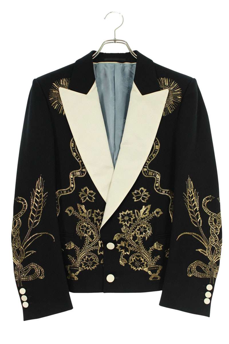 圧巻！！GUCCI グッチ　ジャケット　白　ネイビー　ストライプ GUCCI グッチ 18AW GG Jacquard Jacket 496919 X9V05 GGジャ