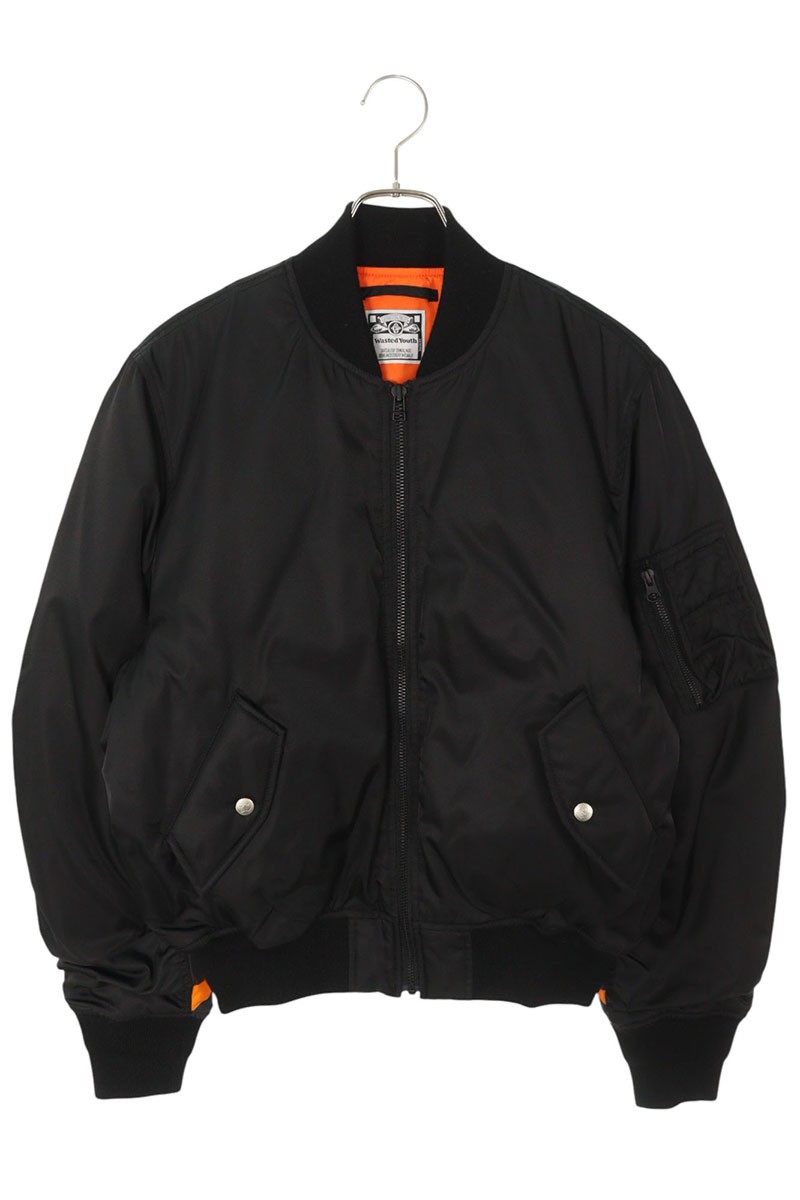 ジャケット・アウター Wasted Youth AFTERBASE X WASTED YOUTH VARSITY JACKET - Black Dots