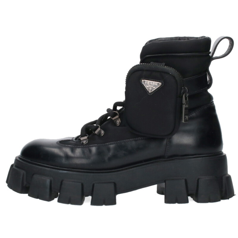 【希少】 PRADA ナイロン&レザー コンバットブーツ ブラック 楽天市場】PRADA プラダ コンバットブーツ メンズ8ハーフ 約27.5