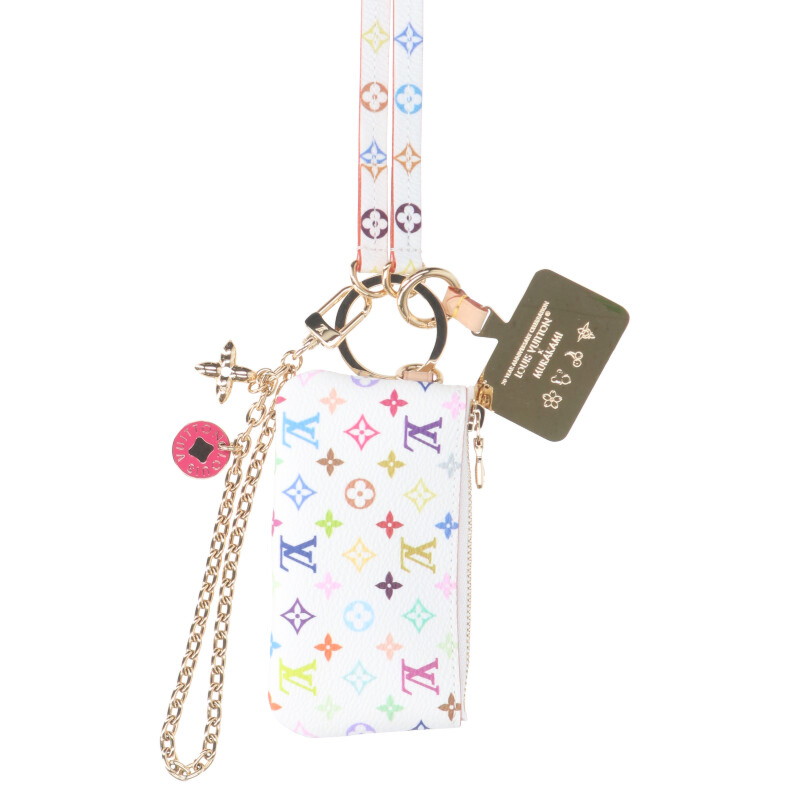 ルイヴィトン LOUISVUITTON   M14099 LV × TM 電話機 保持者 モノグラムマルチカラーネックフォンホルダー(白いこと×マルチ)【227052】【OM10】【小物】【中古】bb33#rinkan*A
