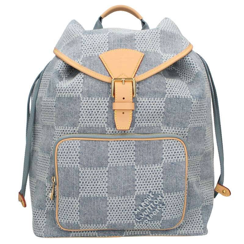 ルイヴィトン LOUISVUITTON   24AW  N40708 モン掏摸 ダミエデニムバックパック(点火装置青色)【027052】【SB01】【小物】【中古】bb187#rinkan*A