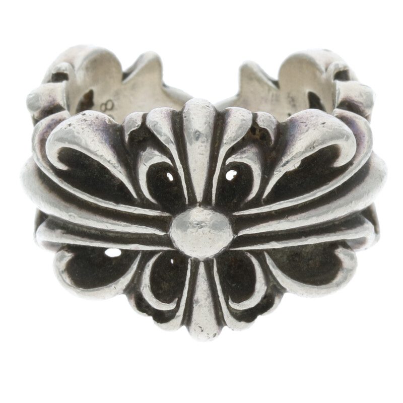 クロムハーツ Chrome Hearts　サイズ:13号 DBL FLRL CRS ダブルフローラルクロス シルバーリング(シルバー 16.86g)【227052】【SS07】【小物】【中古】bb412#rinkan*B｜RINKAN