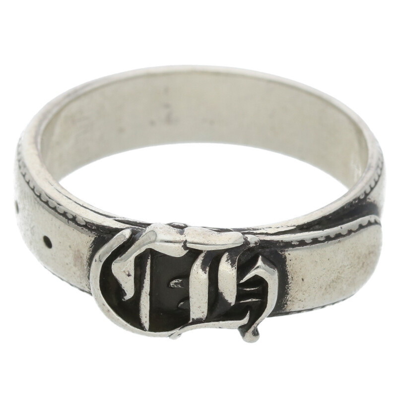 クロムハーツ Chrome Hearts　 サイズ:24号 BELTED CH SML ベルテッドCHロゴ スモールシルバーリング(シルバー 7.37g)【519052】【OK15】【小物】【中古】bb82#rinkan*S