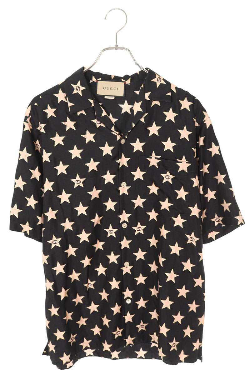 GUCCI長袖　ネイビー柄ワイシャツ GUCCI(グッチ) 長袖シャツ742715 742715 ブルー サイズ 44