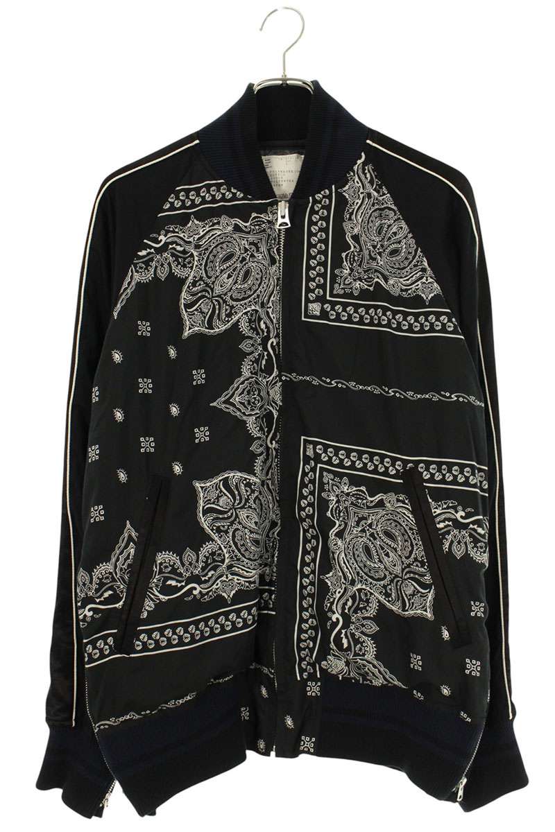 sacai サカイ　バンダナ柄ボンバージャケット　サイズ3 sacai - 3 新品 Sacai Dr.Woo バンダナ ボンバー ジャケット 黒