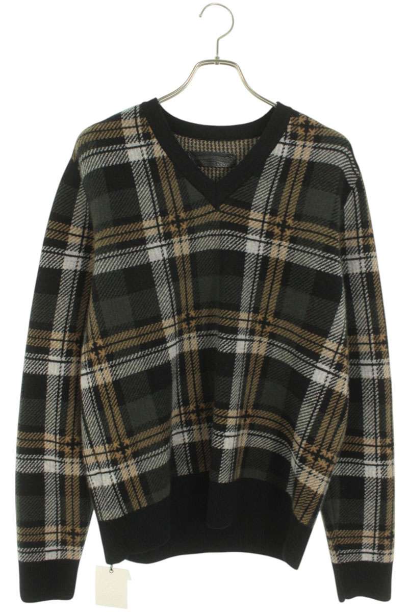 クロムハーツ Chrome Hearts 大いさ:M  BIG CITY 読み合わせる柄Vのど首編み物(黒いこと×緑であること)【210152】【NO05】【メンズ】【中古】bb415#rinkan*S